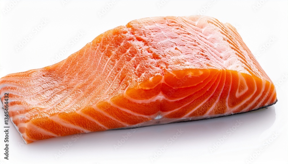 piece of salmon fillet isolated on white background piece of salmon fillet isolated on white background