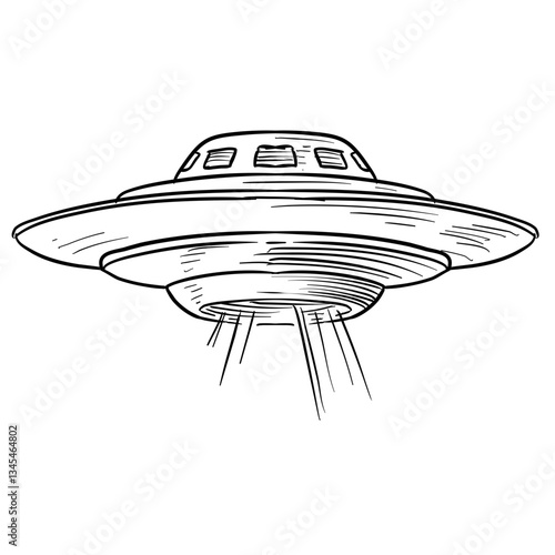 UFO handdrawn illustration