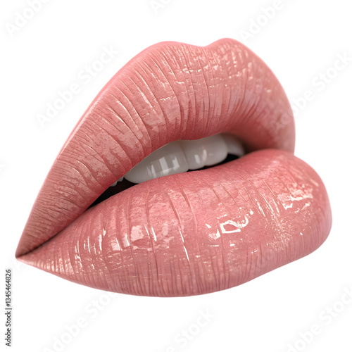 Glossy Lips, Lip Gloss, Makeup isolated on transparent background