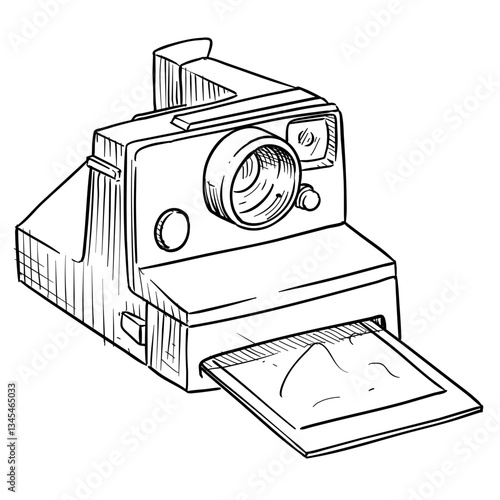 polaroid camera handdrawn illustration
