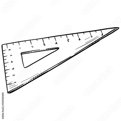 triangle ruler handdrawn illustration