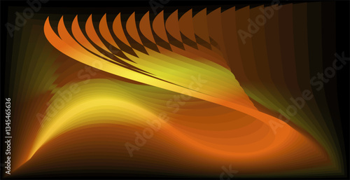 composition of geometric lines and planes with gradient colors of yellow and orange as inspiration for visual design needs