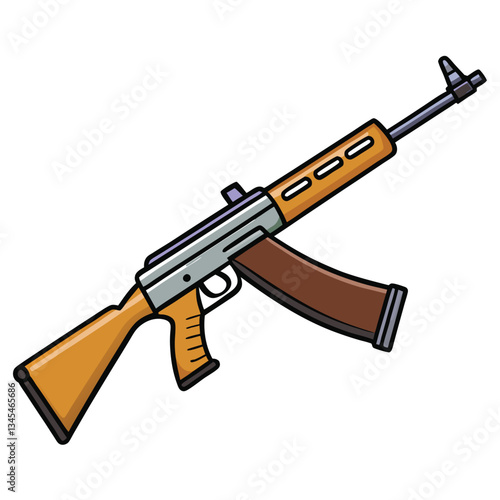 FN FAL gun , police weapon vector design, military vector design illustration.