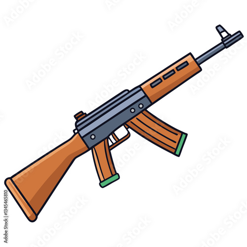 FN FAL gun , police weapon vector design, military vector design illustration.