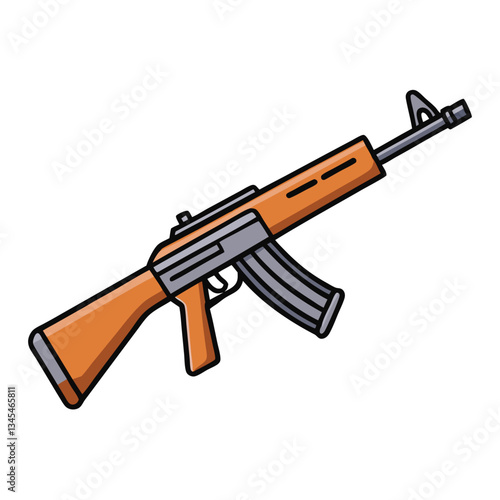 FN FAL gun , police weapon vector design, military vector design illustration.