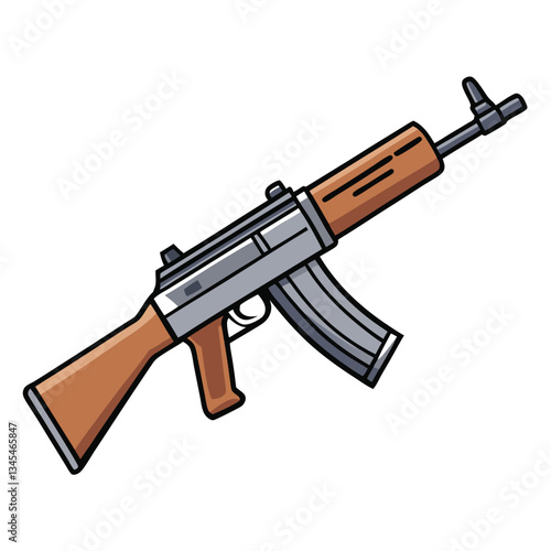 FN FAL gun , police weapon vector design, military vector design illustration.