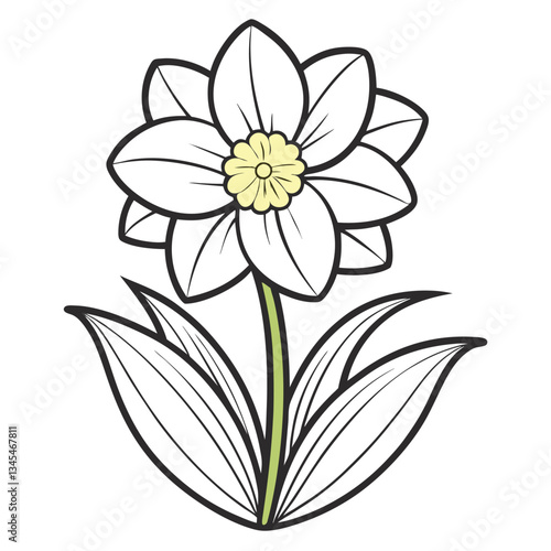 Spring Flower Isolated Coloring Page for Kids: Bring Flowers to Life with Your Own Artistic Flair