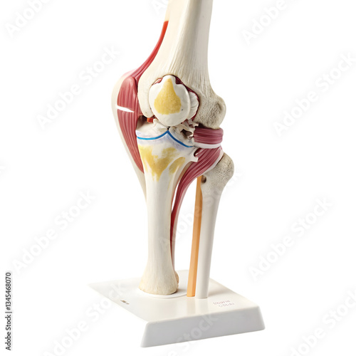 Human Knee Joint Anatomy Model isolated on transparent background
