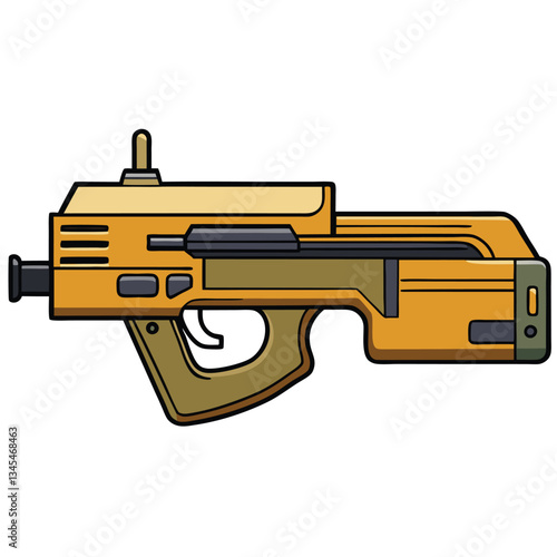 FN P90 gun , police weapon vector design, military vector design illustration.