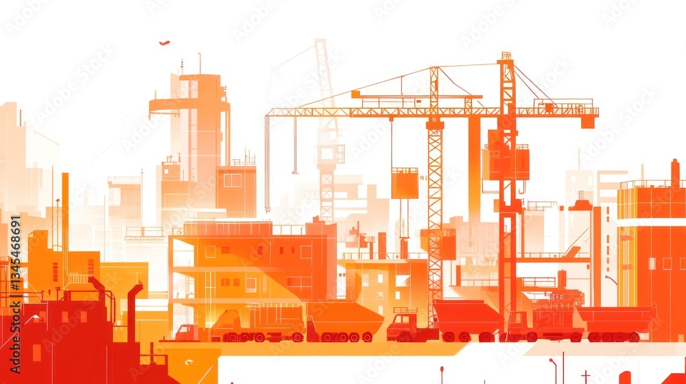 Industrial Cityscape Under Construction Industrial Cityscape Under Construction