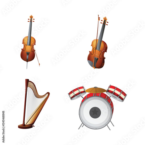 violin isolated on white
