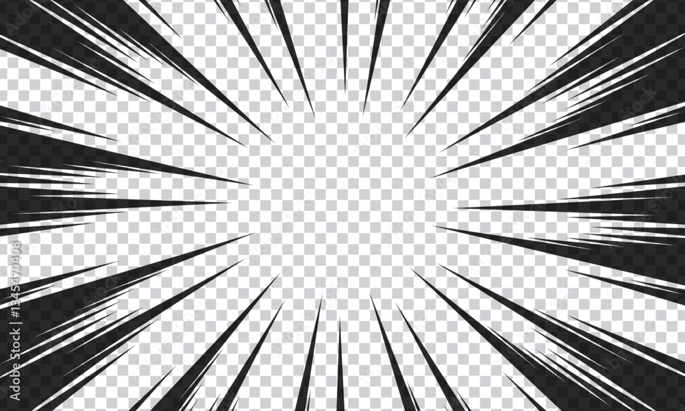 Obraz premium Speed line fast motion background. Comic vector illustration with lines. Pop art pattern