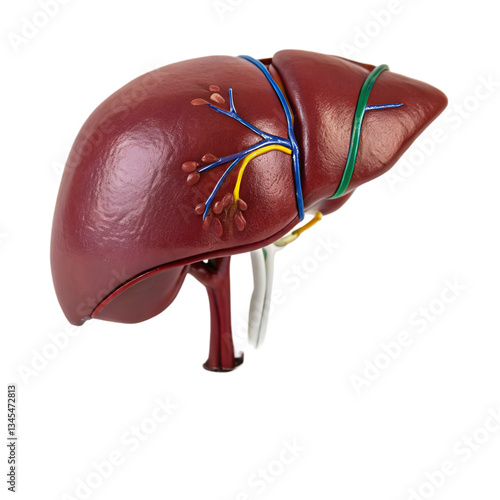 Human Liver Anatomy Model isolated on transparent background