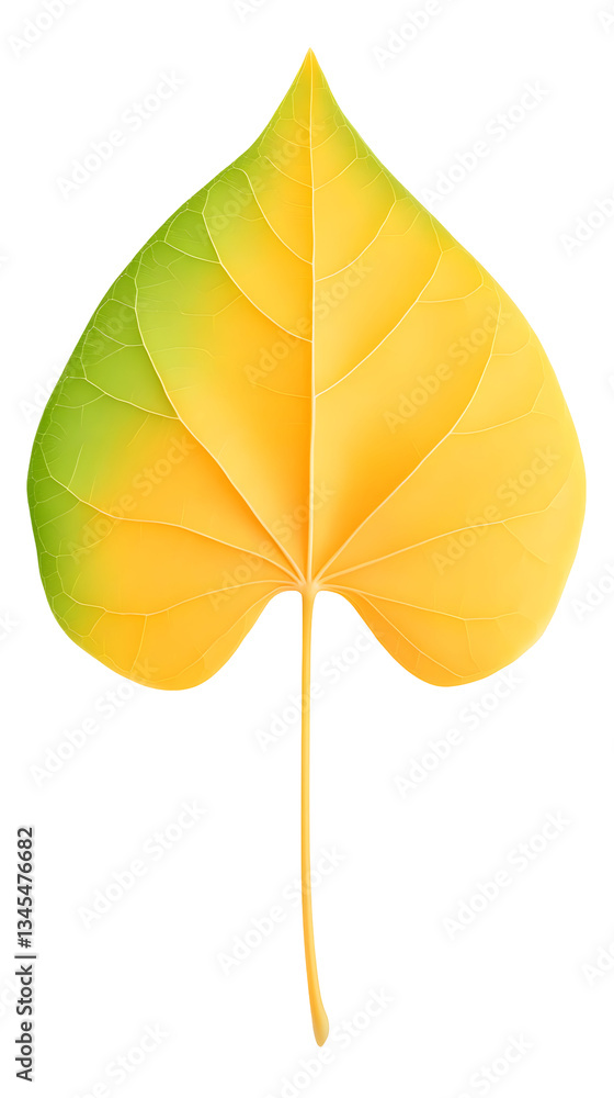 Obraz premium Illustration of a Isolated Yellow Leaf with Transparent Background an Autumn Season Nature Plant with Isolated Botany Foliage and Seasonal Design
