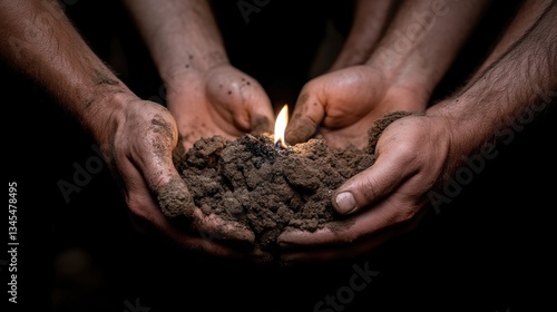 Wallpaper Mural Hands holding earth with flame Torontodigital.ca