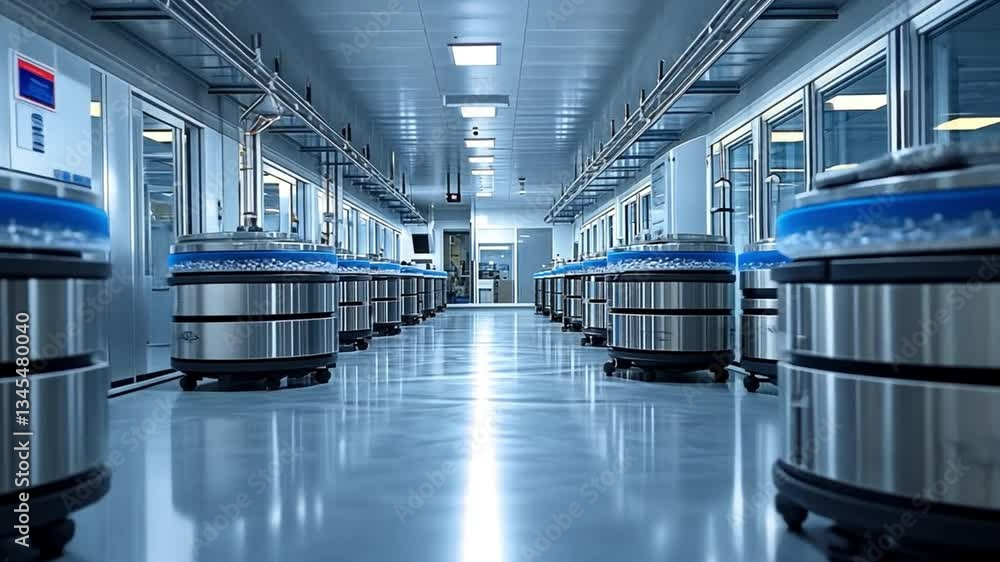 Precision in the Factory: An industrial scene showcasing an interior of factory with sophisticated equipment in a futuristic, clean environment, embodying technological prowess. Precision in the Factory: An industrial scene showcasing an interior of factory with sophisticated equipment in a futuristic, clean environment, embodying technological prowess.