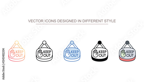 Keep Away icon design with white background stock illustration