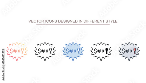 Swearing icon design with white background stock illustration