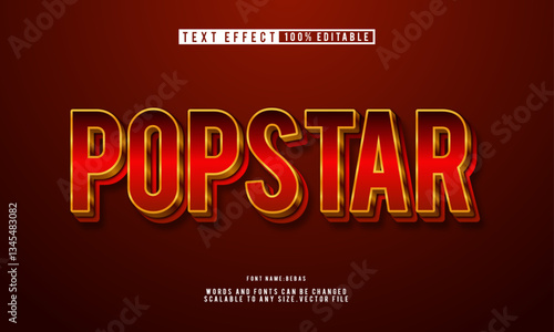 Editable Popstar text effect in shiny golden style, perfect for glamorous and high-impact designs.
