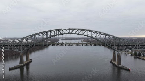 Aerial View of the Delaware River–Turnpike Toll Bridge
