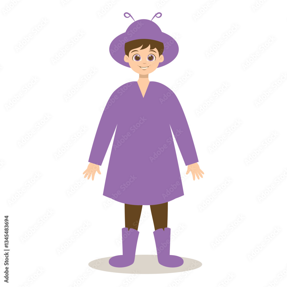 Kids Character with Halloween Costume. Vector Cartoon Illustration. Kids Character with Halloween Costume. Vector Cartoon Illustration.