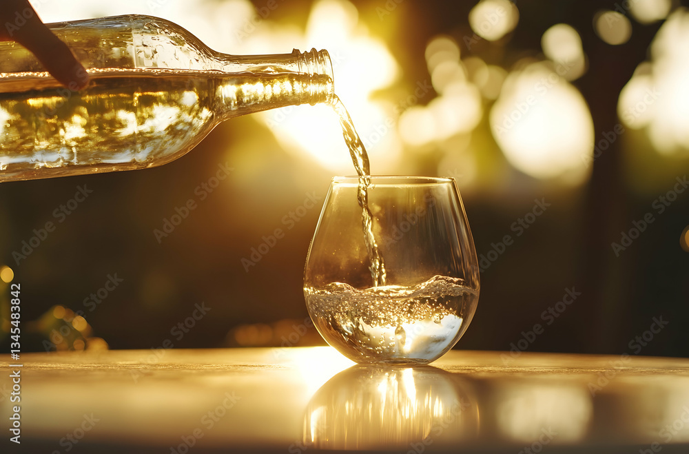 custom made wallpaper toronto digitalSunlight Streaming Through Glass As Liquid Is Poured Into A Clear Glassware Container While Refreshing Beverage Is Being Prepared Outside On A Table In The Afternoon At Home With