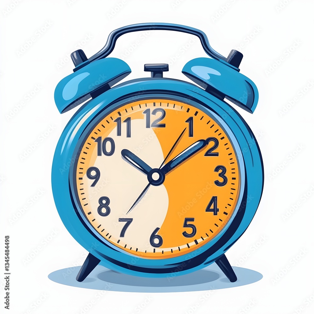Blue alarm clock ringing isolated on white Blue alarm clock ringing isolated on white