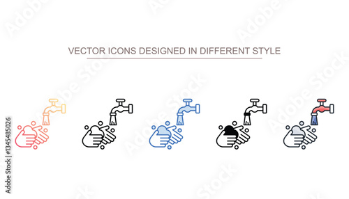Wash Hands icon design with white background stock illustration