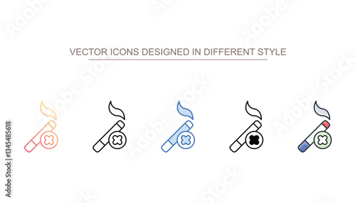 No Smoking icon design with white background stock illustration