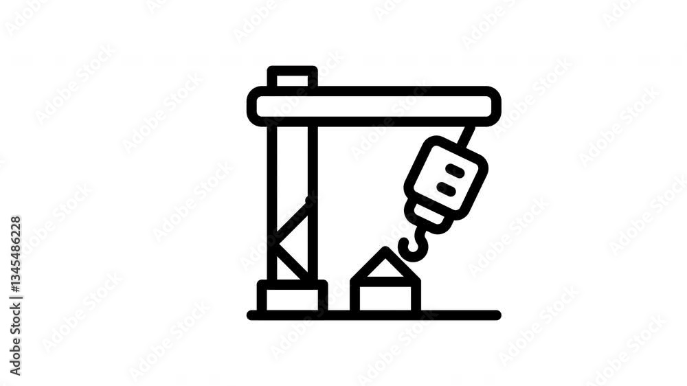 icon line motion graphic crane icon line motion graphic crane