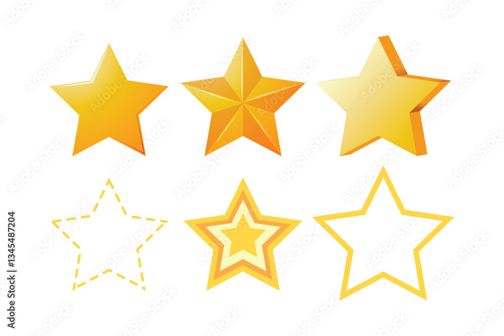 set of golden stars set of golden stars