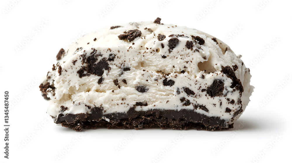 Detailed Cross Section of Creamy Cookies and Cream Ice Cream Delight with Chocolate Crust Detailed Cross Section of Creamy Cookies and Cream Ice Cream Delight with Chocolate Crust