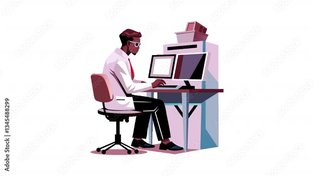 computer scientist working on system Animation computer scientist working on system Animation