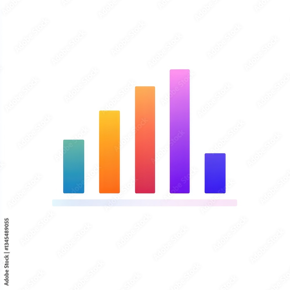 Colorful bar graph, data visualization, simple design Colorful bar graph, data visualization, simple design