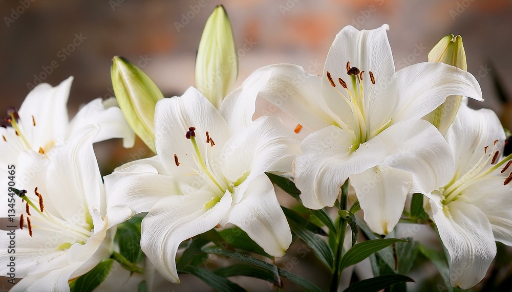 Obraz premium 美しく咲く白い百合の花5