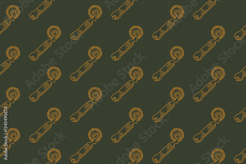 wild west spur doodle seamless pattern on green background. western sheriff spurs engraving pattern background. retro wild cowboy spur background for rodeo, ranch decor, merchandise