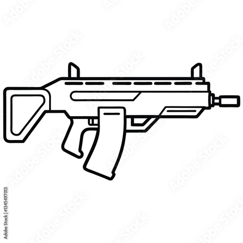 IWI Tavor gun , police weapon vector design, military vector design illustration.