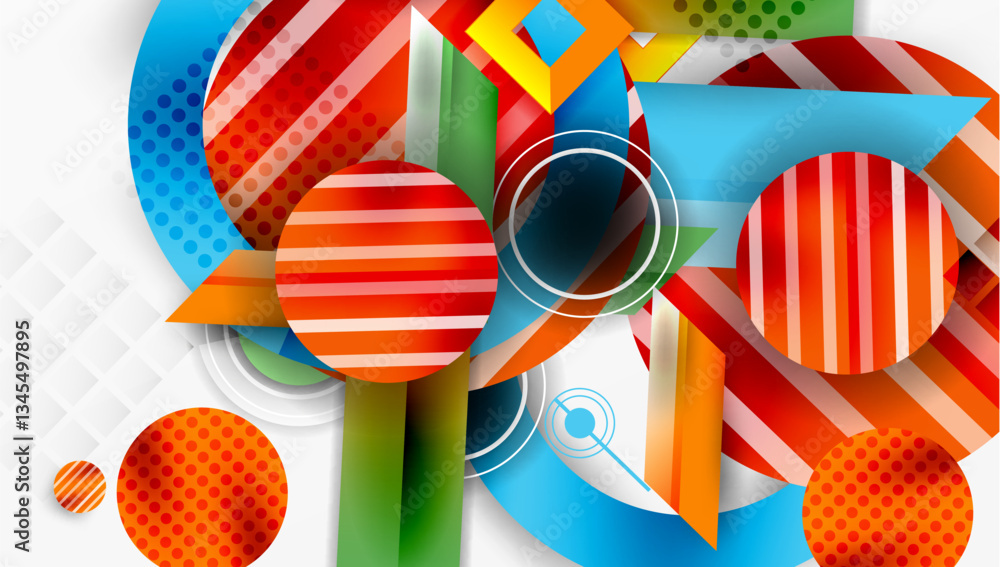 Fototapeta premium Abstract design with layered geometric shapes
