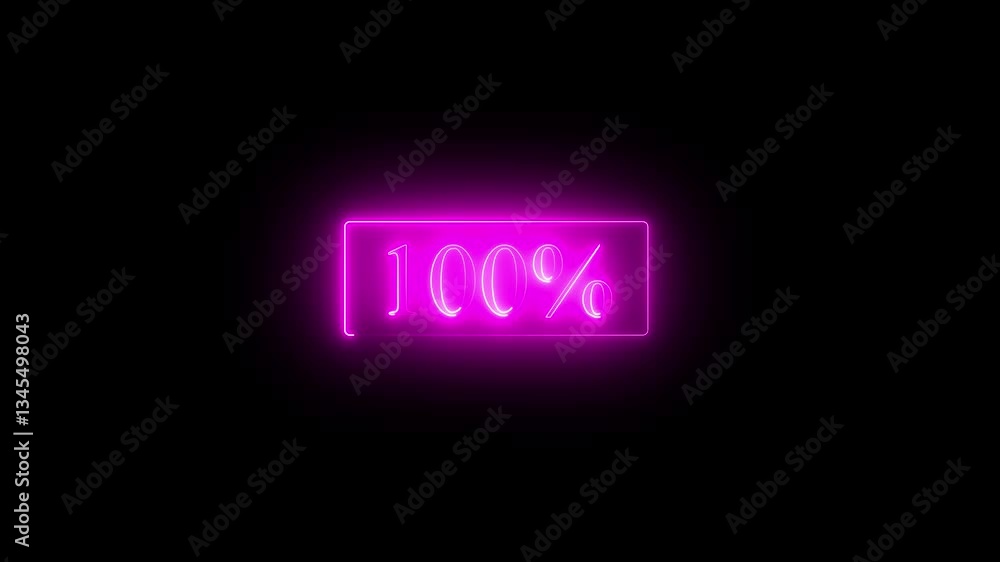 100% progress icon glowing animation – full achievement and success symbol 100% progress icon glowing animation – full achievement and success symbol