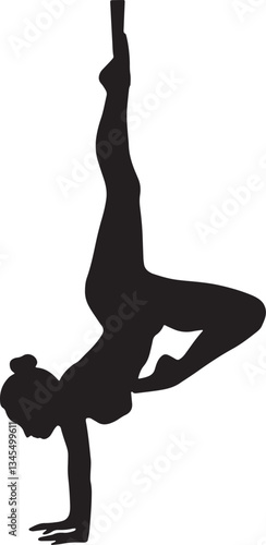 Aerial yoga Silhouette, cute Aerial Hoop Vector Silhouette,  Aerial Hoop vector Silhouette, Aerial Hoop icon Silhouette & Aerial Hoop vector