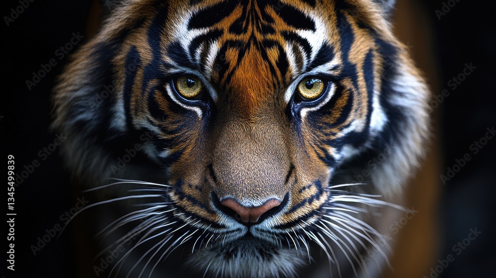 Fototapeta premium close up of a majestic sumatran tiger s face
