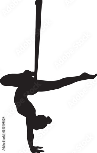 Aerial yoga Silhouette, cute Aerial Hoop Vector Silhouette,  Aerial Hoop vector Silhouette, Aerial Hoop icon Silhouette & Aerial Hoop vector