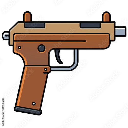 Kahr PM9 gun , police weapon vector design, military vector design illustration.