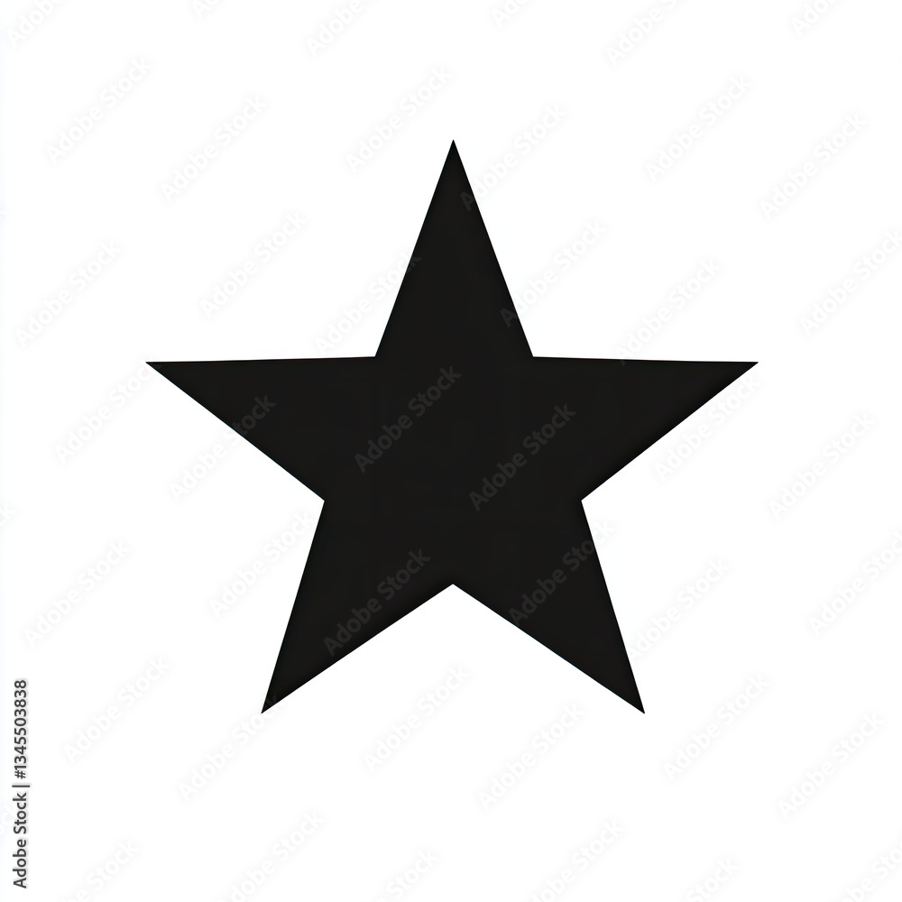 Simple black five-pointed star shape on white background. Simple black five-pointed star shape on white background.