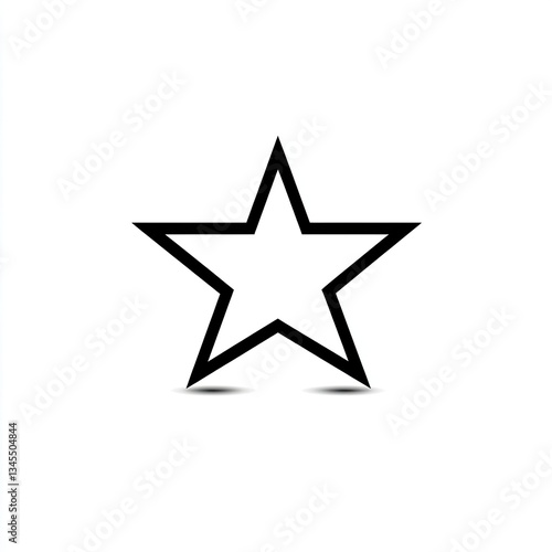 Simple black outline star icon with shadow.