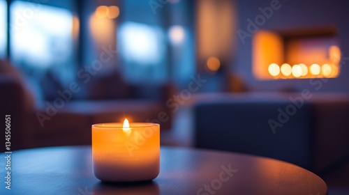 Cozy contemporary living room with comfortable seating and a fireplace, blending elegance and warmth.