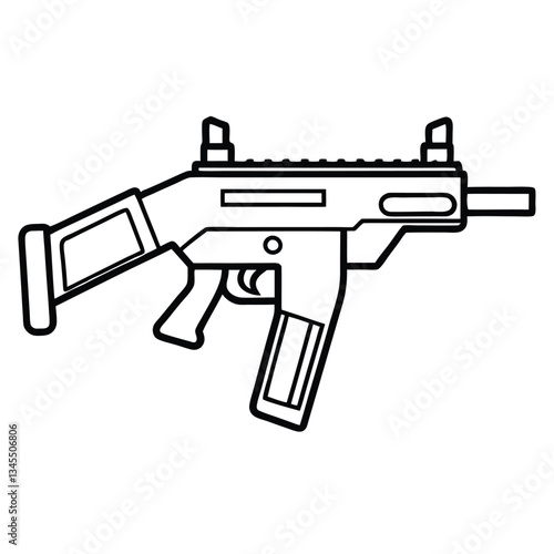 Kriss Vector gun , police weapon vector design, military vector design illustration.