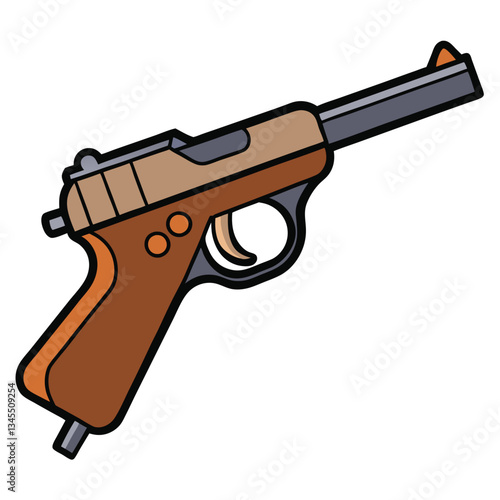 Luger P08 gun , police weapon vector design, military vector design illustration.