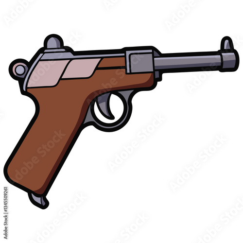 Luger P08 gun , police weapon vector design, military vector design illustration.