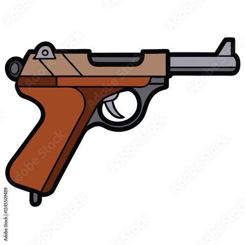 Luger P08 gun , police weapon vector design, military vector design illustration.